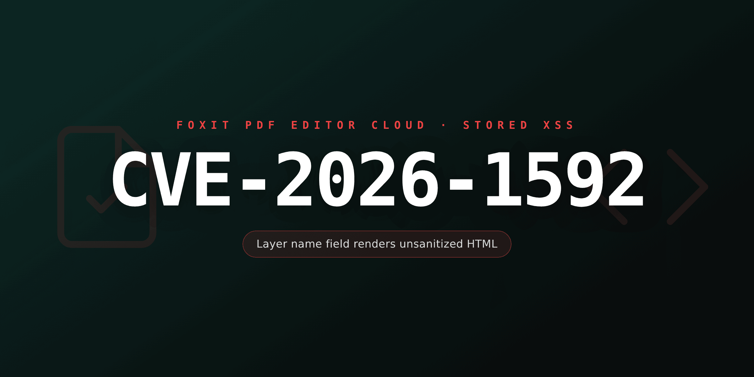 CVE-2026-1592: stored XSS in Foxit PDF Editor Cloud's New Layer feature