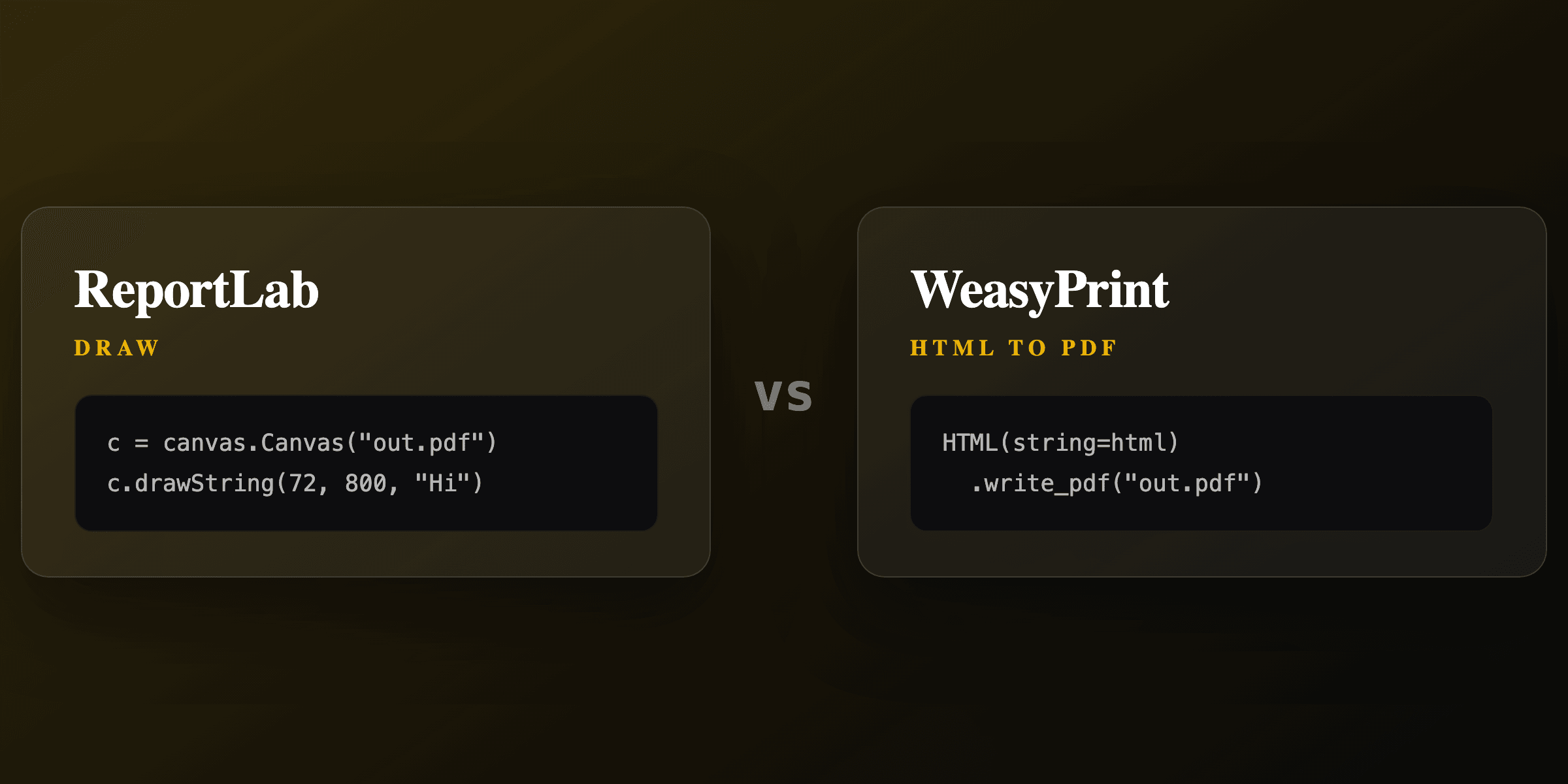 ReportLab vs WeasyPrint: Python PDF generation compared (2026)