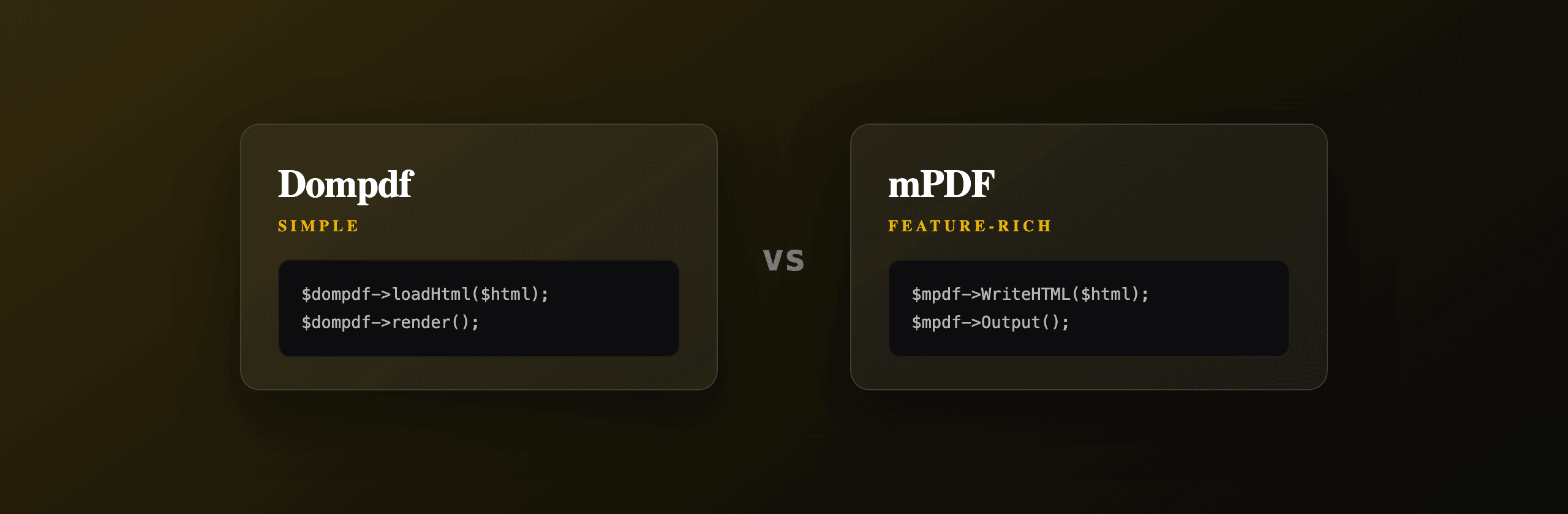 Dompdf vs mPDF: PHP HTML to PDF compared (2026)