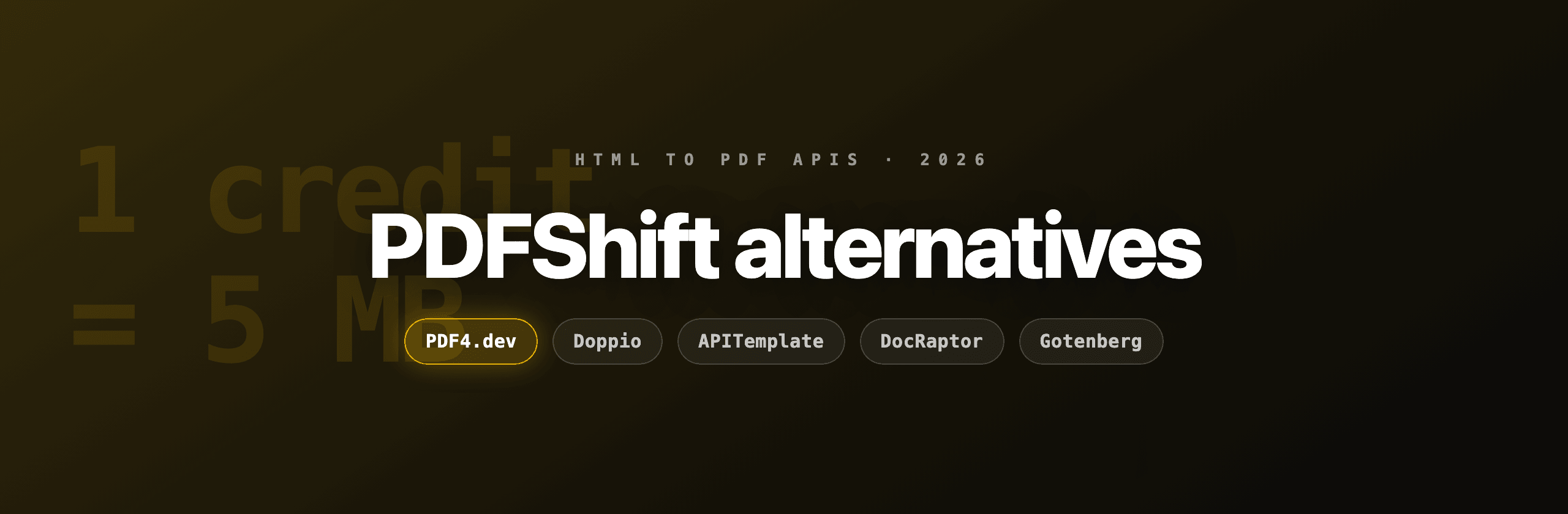 Best PDFShift alternatives in 2026: 5 options compared