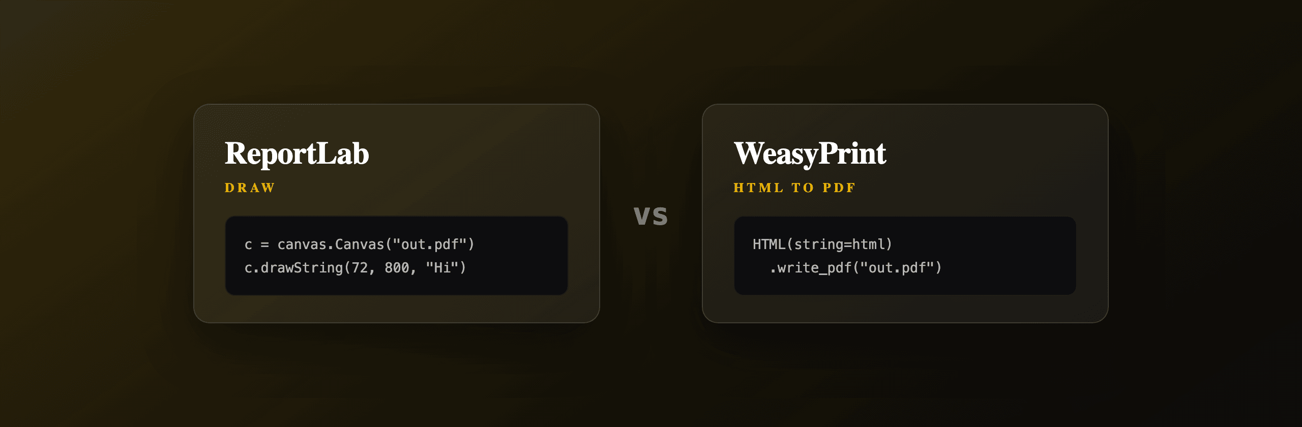 ReportLab vs WeasyPrint: Python PDF generation compared (2026)